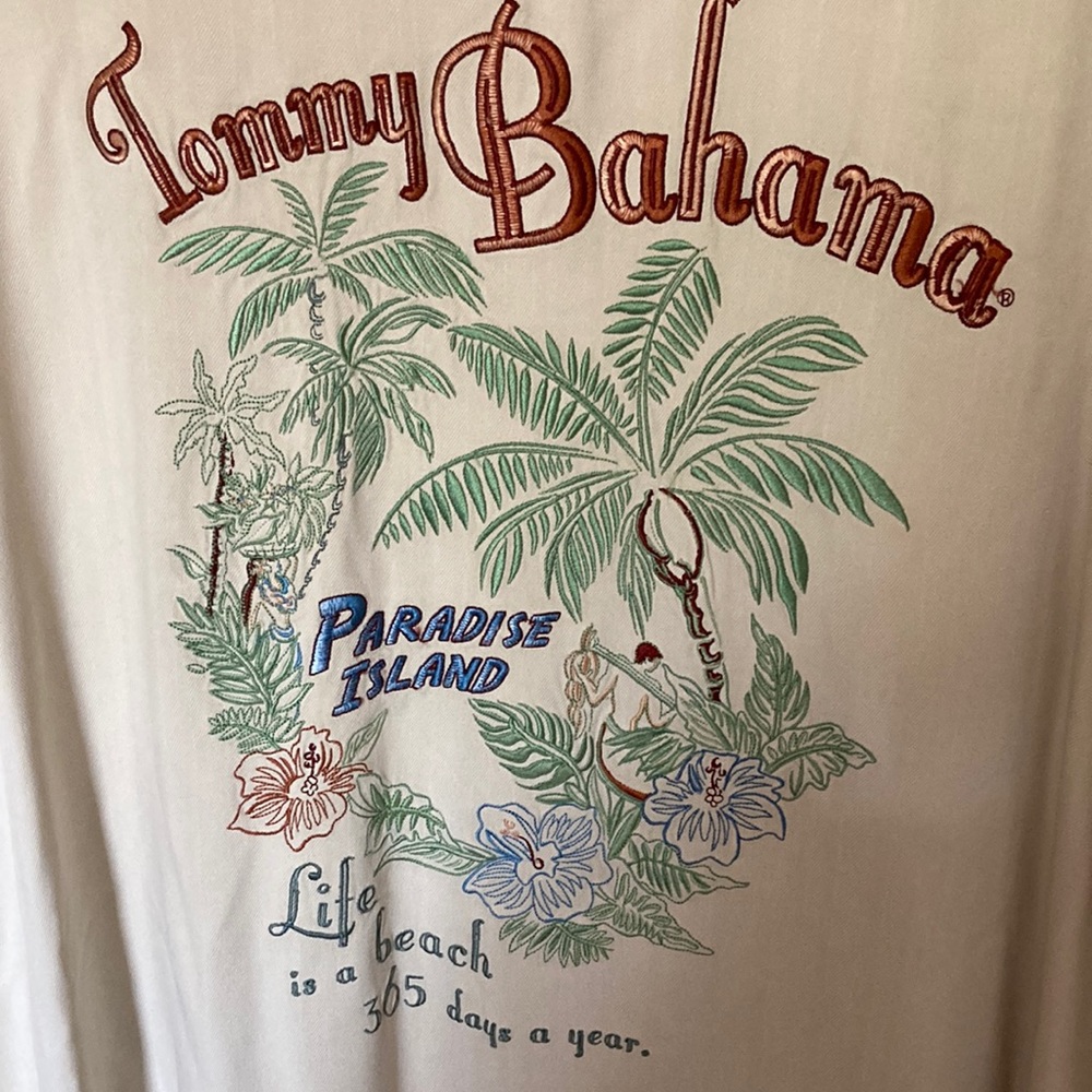 Vintage embroidered Tommy Bahama silk shirt